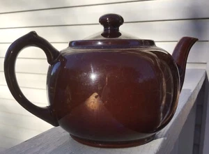 Vintage 6" tall Brown Betty Tea pot Occupied Japan Pattern plain pottery  - Picture 1 of 6