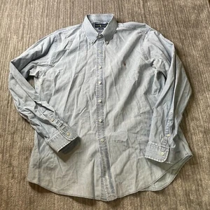 Ralph Lauren Chambray Shirt Mens 2XL Slim Fit Blue Flesh Pony Western Denim XXL - Picture 1 of 17