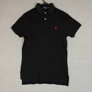 Polo Ralph Lauren Shirt Mens Small Black Red Pony Logo Custom Fit Pure Cotton - Picture 1 of 6
