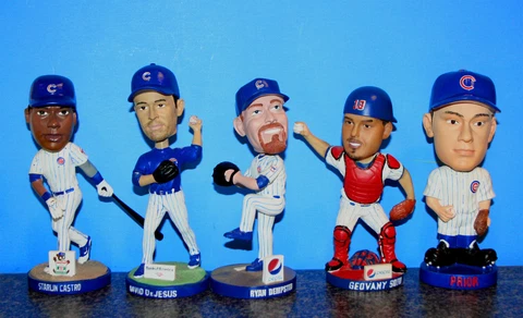5 Chicago Cubs Castro, DeJesus, Soto Dempster Prior Bobblehead Wrigley Field SGA Cover
