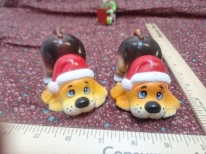 2 Christmas Pound Plastic Puppy Hound Dog  - Picture 1 of 14