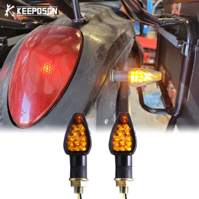 2x 10mm LED Turn Signal Light Indicators For Honda XR650L CRF250L Suzuki DRZ400s - Image 1 of 4