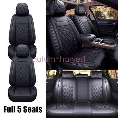 Conjunto completo de capa de assento de couro ecológico almofada frontal + traseira compatível com Mitsubishi Outlander - Imagem 1 de 4