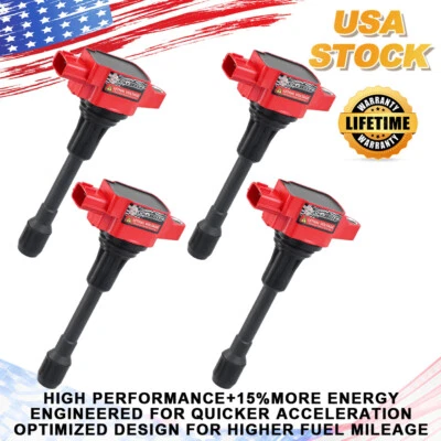 Paquete de 4 bobinas de encendido para Nissan Versa Urvan Sentra Pathfinder NV350 ALtima Cube Foto 1 de 4