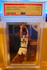 Vince Carter 1998 Topps Chrome Basketball Rookie Card #199  PSA MINT 9 L@@K