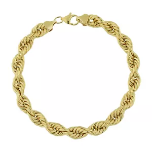 Hollow Rope Bracelet Real 1/10K Gold Bonded 925 - Picture 1 of 5