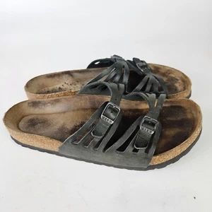 Birkenstock Granada Soft Footbed Sandals Black Leather Women's Size: 41 / 10 - Picture 1 of 4