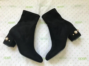 Ivanka Trump $160.00 Previ Black Velvet/Suede Ankle Boots Sz 5 M - Picture 1 of 9