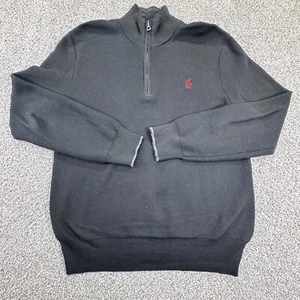 Polo Ralph Lauren Maglione Uomo XL Nero Pullover 1/4 Zip Pima Cotone Golf - Foto 1 di 7