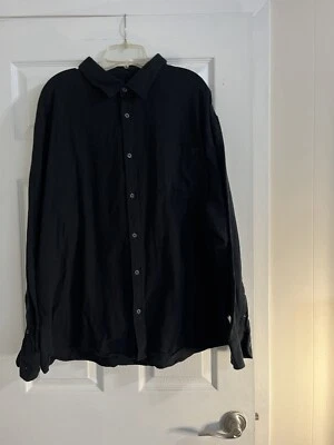 EQ Rooster Men's Button Down Shirt Black 100% Cotton Size 3X - Image 1 of 4