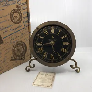 Timeworks Wood & Brass Round Bond Street London Table Clock Berkeley CA w/ Box - Picture 1 of 12