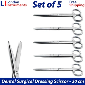 Dental Surgical Medical Dressing Scissors Large Bandage Scissors 20cm Set of 5 - Picture 1 of 6