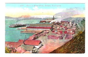 Tarjeta postal c1920 vista de Water Front, Everett, estado de Washington sin publicar - Imagen 1 de 2
