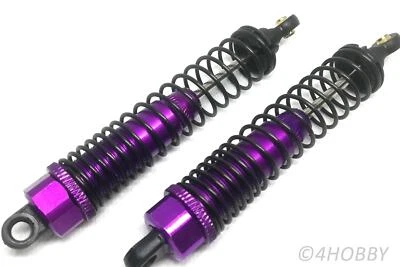 2 Öl-Stoßdämpfer Alu 1/10 Lila-Silber 1:10 RC CNC Monstertruck Dämpfer 105mm - Bild 1 von 3