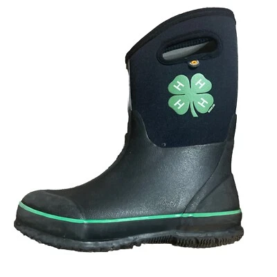 BOGS Youths Black Classic 4-H Neoprene Waterproof Rain Snow Boots -30* US 4 - Image 1 of 4