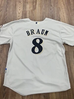 Ryan Braun Milwaukee Brewers #8 Authentic On-Field Majestic Away Jersey Size 52 - Image 1 of 4