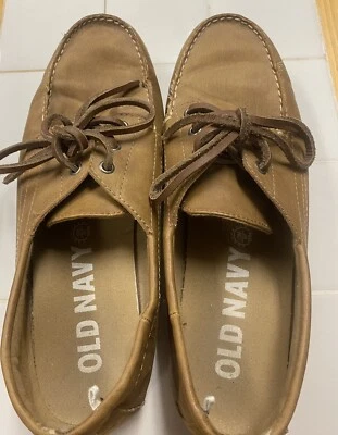 Old Navy - Masculino Bronzeado - Couro Sintético - Chinelo com Cadarço - Sapatos de Barco - Tamanho 11 - Imagem 1 de 3