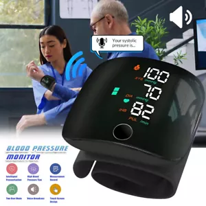 Smart Wrist Blood Pressure Monitor Automatic LED BP Cuff Machine Voice Broadcast - Picture 1 of 12