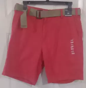 Nautica Above The Knee Khaki Coral Chino Shorts Men’s Size 36 with Belt - Picture 1 of 4