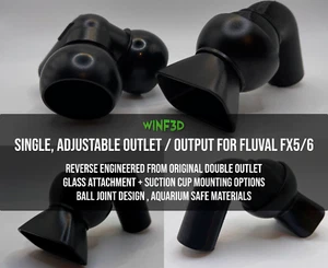 Single Outlet & Adjustable Jet Nozzle for Fluval FX5 FX6 External Filter Systems - Picture 1 of 6