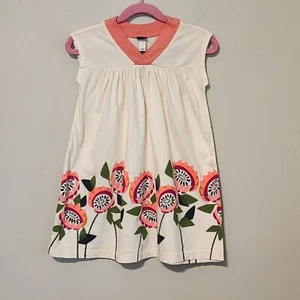 Tea Collection sz 4 girls summer sleeveless dress flower applique - Picture 1 of 10