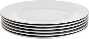 6-Piece White Dinner Plate Set, 10.5 inches - Picture 1 of 6