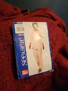 See & Sew Tunic Top Pants Plus Size 18 20 22 Uncut Pattern - Photo 1/2
