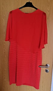 GERRY WEBER elegantes Sommerkleid Cocktailkleid+Midi+44/46+Chiffon-Überwurf+rot - Bild 1 von 3
