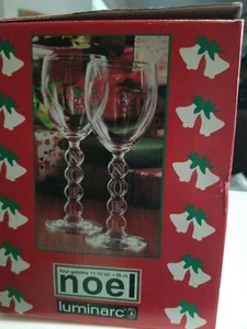 SET OF 4 NOEL LUMINARC GOBLETS 11 1/2 OZ - NEW - Bild 1 von 4