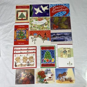 Lot Of 16 Vintage Assorted Christmas Cards (14 Different) 1990s Made In USA - Picture 1 of 15
