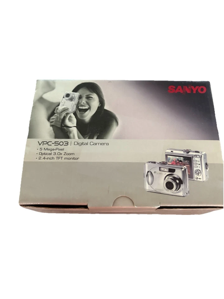 Sanyo Digital Camera VPC503 5 MP Super Zoom, Original Box Owners Manual CD - Image 1 of 4