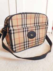 Burberry Unisex Vintage Canvas House Check Haymarket Schultertasche Tasche - Bild 1 von 12