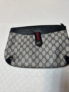 VINTAGE authentische Gucci GG Monogramm Handtasche Crossbody/Clutch blau ohne Riemen - Bild 1 von 24