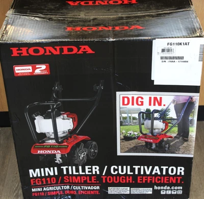 HONDA FG110K1AT 25cc 9 in. Height-Adjustable GAs Mini Tiller / Cultivator - NEW - Image 1 of 3