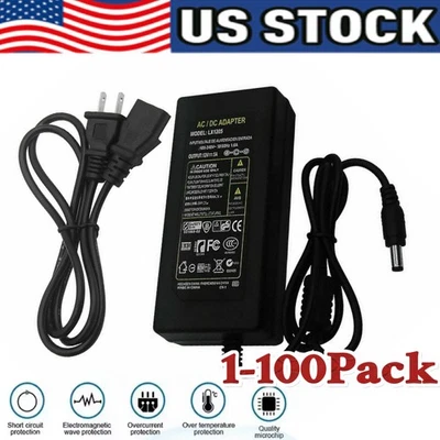 12V 5A 5 AMP 60W DC Power Supply Adapter Transformer LED Strip CCTV PC 5050 USA - Image 1 of 4