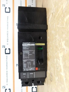 Square D HDA261002 HD 150 Amp PowerPact 2 Pole Circuit Breaker used CSQ - Picture 1 of 7