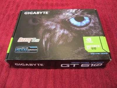 NEW Gigabyte GeForce GT 610 (GV-N610SL-1GI) 1GB DDR3 SDRAM PCI Express 2.0 Video - Image 1 of 4