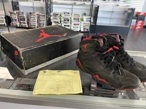 1992 OG NIKE AIR JORDAN VII 7 TORONTO RAPTORS NERE TRUE RED VIOLA Uomo Taglia 9 - Foto 1 di 22
