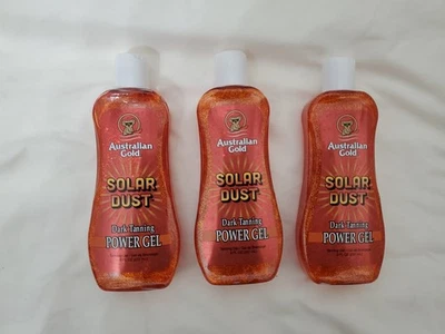 Australian Gold Solar Dust Tanning Gel 3 Pack 8 oz ea Golden Shimmer Non-Greasy - Image 1 of 4