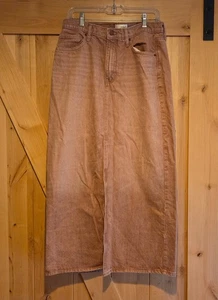 Damengröße 10 Denim Maxirock - Universalfaden - Tonrosa 32 x 37" Frontschlitz - Bild 1 von 14