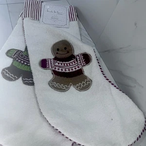 "2 NUEVAS Medias de Navidad Nicole Miller Pan de Jengibre Hombre Rayas Rojas 8""x22""" - Imagen 1 de 5