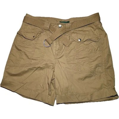 Lauren Ralph Lauren Shorts Womens 12 (34 Waist) LRL Tan Khaki 100% Cotton  - Image 1 of 4