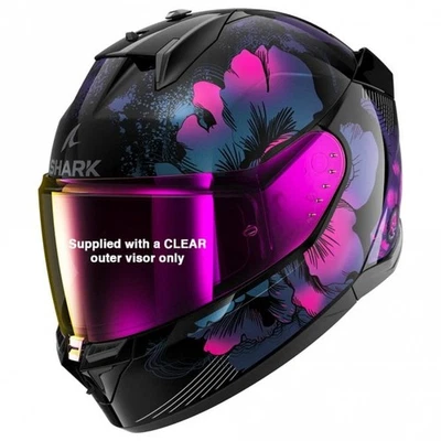 Shark (Full Face) Helmet - (2206) D-Skwal 3 Mayfer - Gloss Black/Purple/Pink - Image 1 of 3