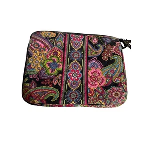 Funda acolchada floral cachemira negra colorida Vera Bradley para tablet portátil - Imagen 1 de 11