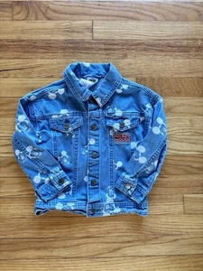 Mickey Mouse bestickte Jeansjacke Baumwolle Mädchen Kleinkind 4 Jahre alt - Bild 1 von 4