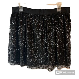 J. CREW Black Sequin Mini Skirt Womens Size 10 - Picture 1 of 7