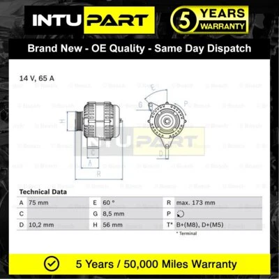 Fits Saxo Berlingo 106 306 1.0 1.1 1.4 1.6 Intupart Alternator #1 - Image 1 of 4