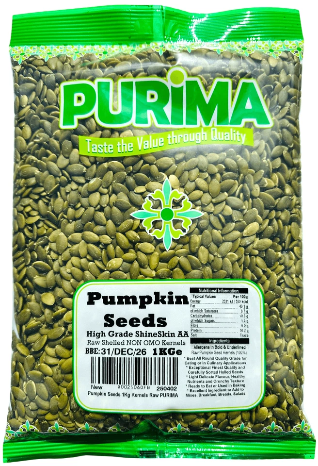 Pumpkin Seeds 1kg Grade AA Ready to Eat - Raw kernels kg pumkin 2kg bulk 5kg UK - Image 1 of 1