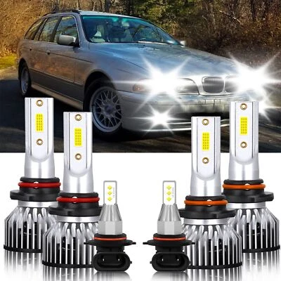 Combo Faro LED Alto Bajo + Luz Antiniebla 6000K Kit Bombillas Para BMW 525i 1991-1994 Foto 1 de 4