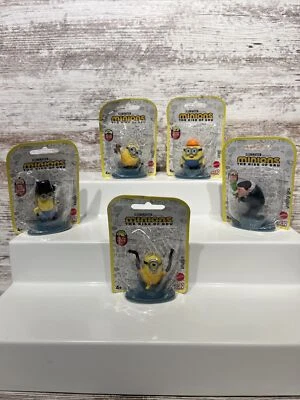 Juego de 5 nuevas figuras Minions Rise Of Gru Mattel Micro Collection adornos para pasteles ☼ Foto 1 de 4